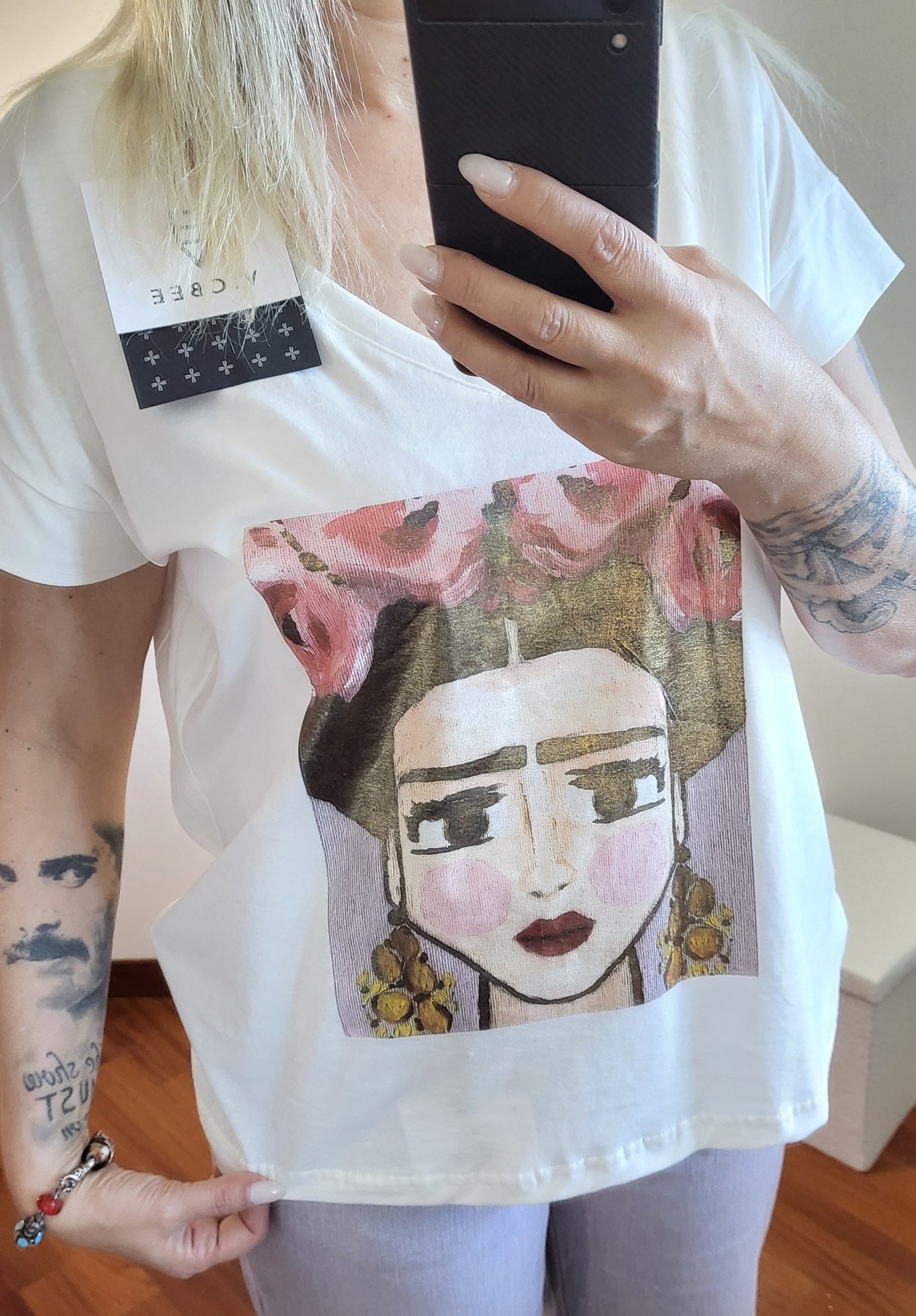 T-Shirt stampa metalizzata Frida