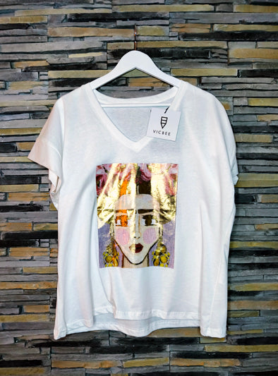 T-Shirt stampa metalizzata Frida