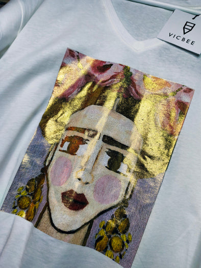 T-Shirt stampa metalizzata Frida
