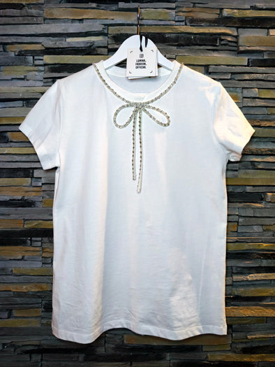 T-Shirt con dettagli in strass