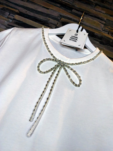 T-Shirt con dettagli in strass